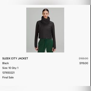 Lululemon Sleek City Jacket